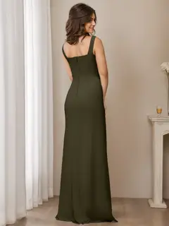 A-Line/Princess V-Neck Sleeveless Floor-Length Bridesmaid Dresses — view 2