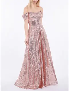 A-Line/Princess Off-the-Shoulder Floor-length Long Bridesmaid Dresses — view 1