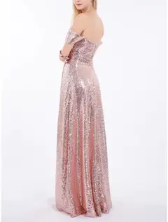 A-Line/Princess Off-the-Shoulder Floor-length Long Bridesmaid Dresses — view 2