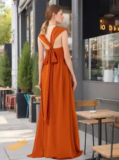A-Line/Princess Sweetheart Neck Sleeveless Floor-Length Bridesmaid Dresses with Ruffles — LV35151669 — view 2