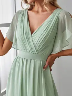 A-Line/Princess V-Neck Floor-length Long Bridesmaid Dresses — LV81033269 — view 4