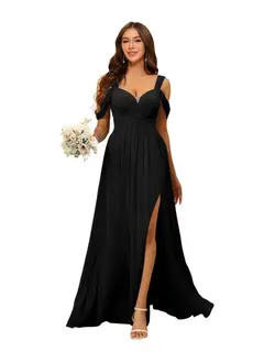 A-Line/Princess Chiffon Sweetheart Sleeveless Floor-Length Bridesmaid Dresses — view 5