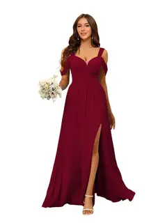 A-Line/Princess Chiffon Sweetheart Sleeveless Floor-Length Bridesmaid Dresses — view 7