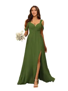 A-Line/Princess Chiffon Sweetheart Sleeveless Floor-Length Bridesmaid Dresses — view 14