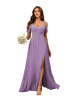 A-Line/Princess Chiffon Sweetheart Sleeveless Floor-Length Bridesmaid Dresses — view 15