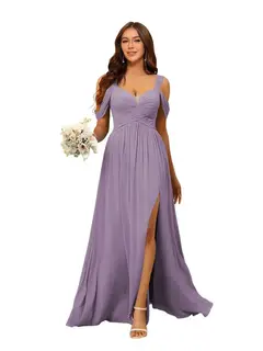 A-Line/Princess Chiffon Sweetheart Sleeveless Floor-Length Bridesmaid Dresses — view 21