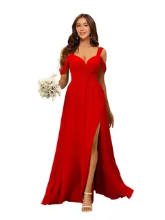A-Line/Princess Chiffon Sweetheart Sleeveless Floor-Length Bridesmaid Dresses — view 23