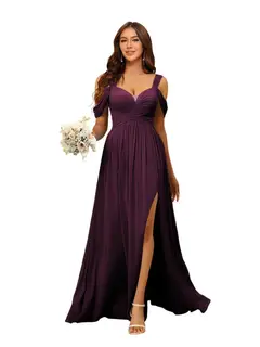A-Line/Princess Chiffon Sweetheart Sleeveless Floor-Length Bridesmaid Dresses — view 27