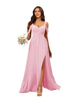 A-Line/Princess Chiffon Sweetheart Sleeveless Floor-Length Bridesmaid Dresses — view 28