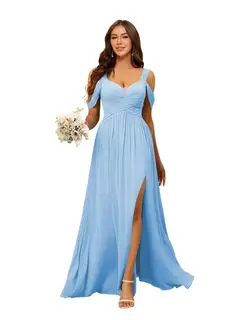 A-Line/Princess Chiffon Sweetheart Sleeveless Floor-Length Bridesmaid Dresses — view 29