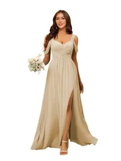 A-Line/Princess Chiffon Sweetheart Sleeveless Floor-Length Bridesmaid Dresses — view 32