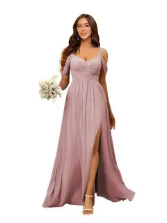 A-Line/Princess Chiffon Sweetheart Sleeveless Floor-Length Bridesmaid Dresses — view 35