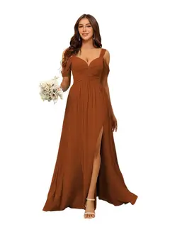 A-Line/Princess Chiffon Sweetheart Sleeveless Floor-Length Bridesmaid Dresses — view 36