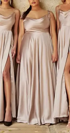 A-Line/Princess Spaghetti Straps Floor-length Long Bridesmaid Dresses — LV20194613 — view 2