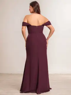 A-Line/Princess Off-the-Shoulder Floor-Length Plus Size Bridesmaid Dresses with Ruffles — view 2