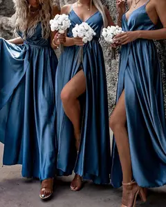 A-Line/Princess Spaghetti Straps Floor-length Long Bridesmaid Dresses — LV24847669 — view 2