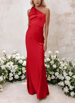 Sheath/Column One-Shoulder Floor-length Long Bridesmaid Dresses — LV41092661 — view 11