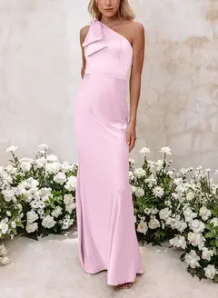Sheath/Column One-Shoulder Floor-length Long Bridesmaid Dresses — LV41092661 — view 20