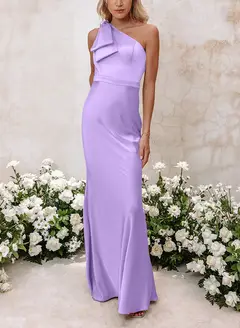 Sheath/Column One-Shoulder Floor-length Long Bridesmaid Dresses — LV41092661 — view 25