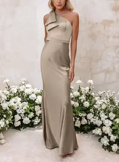Sheath/Column One-Shoulder Floor-length Long Bridesmaid Dresses — LV41092661 — view 42