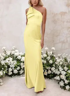 Sheath/Column One-Shoulder Floor-length Long Bridesmaid Dresses — LV41092661 — view 43
