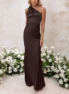 Sheath/Column One-Shoulder Floor-length Long Bridesmaid Dresses — LV41092661 — view 47