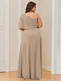 A-Line/Princess One-Shoulder Floor-Length Bridesmaid Dresses with Split Side — view 4