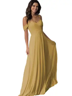 A-Line/Princess Sweetheart Off Shoulder Sleeveless Floor Length Bridesmaid Dresses with Pockets Chiffon — view 8