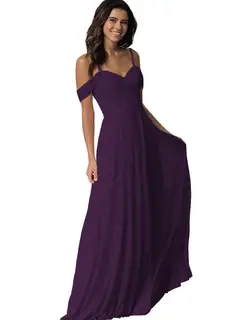 A-Line/Princess Sweetheart Off Shoulder Sleeveless Floor Length Bridesmaid Dresses with Pockets Chiffon — view 9
