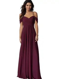 A-Line/Princess Sweetheart Off Shoulder Sleeveless Floor Length Bridesmaid Dresses with Pockets Chiffon — view 11