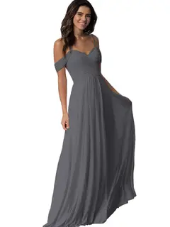 A-Line/Princess Sweetheart Off Shoulder Sleeveless Floor Length Bridesmaid Dresses with Pockets Chiffon — view 13
