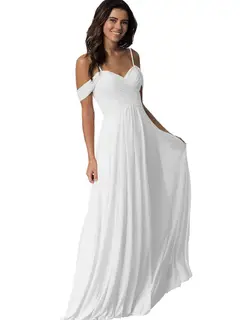 A-Line/Princess Sweetheart Off Shoulder Sleeveless Floor Length Bridesmaid Dresses with Pockets Chiffon — view 17