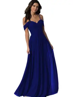A-Line/Princess Sweetheart Off Shoulder Sleeveless Floor Length Bridesmaid Dresses with Pockets Chiffon — view 33