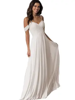 A-Line/Princess Sweetheart Off Shoulder Sleeveless Floor Length Bridesmaid Dresses with Pockets Chiffon — view 36
