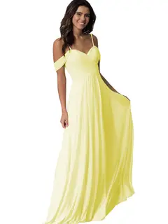 A-Line/Princess Sweetheart Off Shoulder Sleeveless Floor Length Bridesmaid Dresses with Pockets Chiffon — view 43