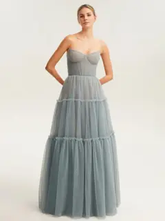 A-Line/Princess Sweetheart Sleeveless Floor-Length Pleated Bridesmaid Dresses with Lace-Up — view 1