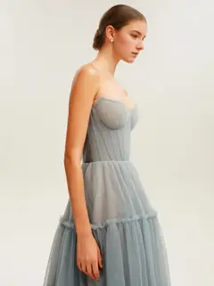 A-Line/Princess Sweetheart Sleeveless Floor-Length Pleated Bridesmaid Dresses with Lace-Up — view 3