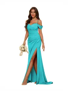 Mermaid/Trumpet Sweetheart Sleeveless Floor-Length Bridesmaid Dresses — view 3