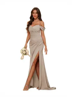 Mermaid/Trumpet Sweetheart Sleeveless Floor-Length Bridesmaid Dresses — view 8