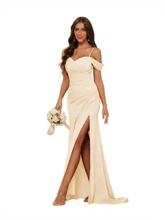Mermaid/Trumpet Sweetheart Sleeveless Floor-Length Bridesmaid Dresses — view 10