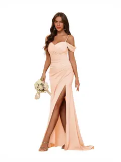 Mermaid/Trumpet Sweetheart Sleeveless Floor-Length Bridesmaid Dresses — view 14