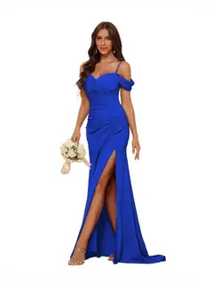 Mermaid/Trumpet Sweetheart Sleeveless Floor-Length Bridesmaid Dresses — view 17