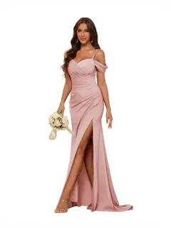 Mermaid/Trumpet Sweetheart Sleeveless Floor-Length Bridesmaid Dresses — view 25