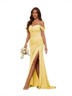 Mermaid/Trumpet Sweetheart Sleeveless Floor-Length Bridesmaid Dresses — view 32
