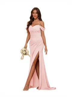 Mermaid/Trumpet Sweetheart Sleeveless Floor-Length Bridesmaid Dresses — view 35