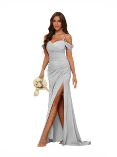 Mermaid/Trumpet Sweetheart Sleeveless Floor-Length Bridesmaid Dresses — view 38