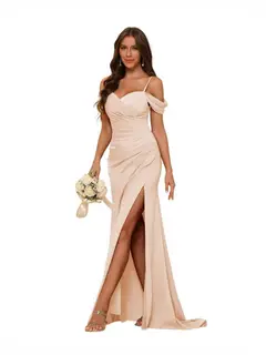 Mermaid/Trumpet Sweetheart Sleeveless Floor-Length Bridesmaid Dresses — view 39