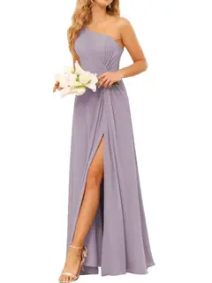 A-Line/Princess One-Shoulder Sleeveless Floor-Length Bridesmaid Dress with Pockets — view 12