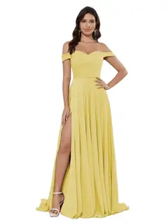 A-Line/Princess Satin Off-the-shoulder Sleeveless Floor-Length Bridesmaid Dresses — view 5