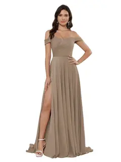A-Line/Princess Satin Off-the-shoulder Sleeveless Floor-Length Bridesmaid Dresses — view 14